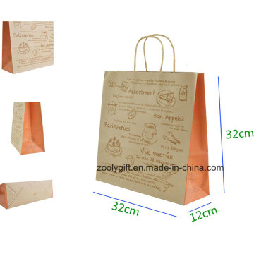 Eco-Friendly Kraftpapier Geschenk Tasche mit Twisted Griff Kuchen Verpackung Tragetasche